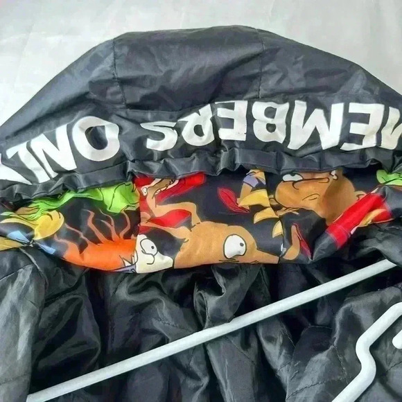 Vintage Unisex Members Only Nickelodeon Full Zip Hooded Character Jacket - Picture 8 of 13